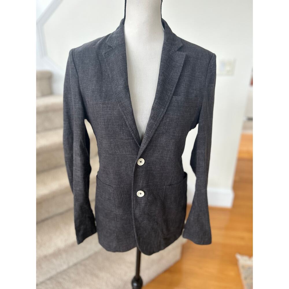 Kinloch Anderson Gray Unlined Two Button Lightweight Summer Blazer Career Office
